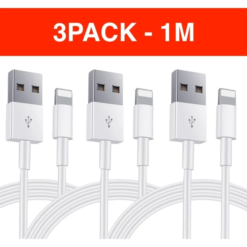 5-PACK USB til Lightning kabel, 1M - Opladning og transmission