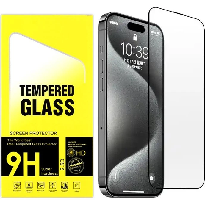 2 stk. Hærdet glas skærmbeskytter til iPhone 15