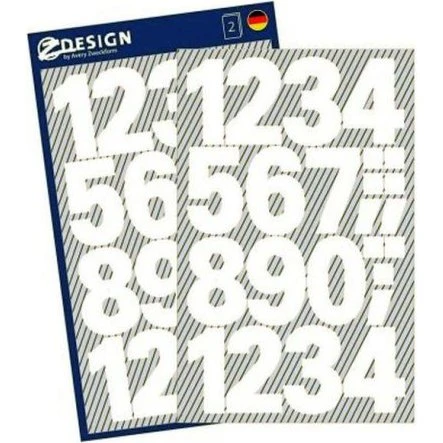 Etiketter tal 0-9 selvklæbende 25 mm hvid, 2 ark