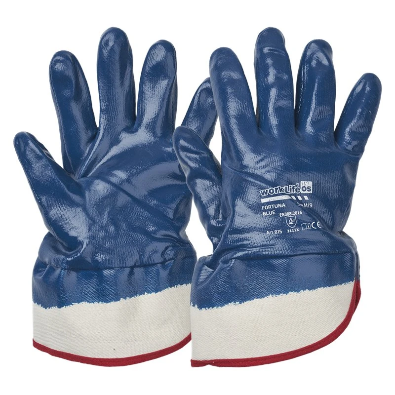 Fortuna Blue Arbejdshandske m/krave Str. 9