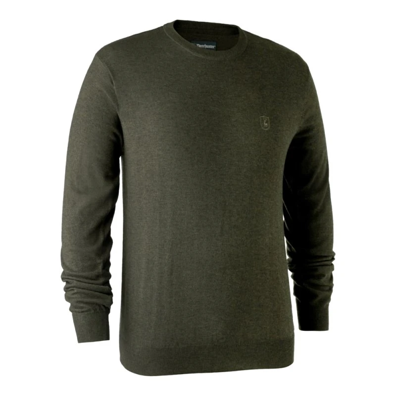 Deerhunter Kingston Strik med Rund Hals - Green Melange, M