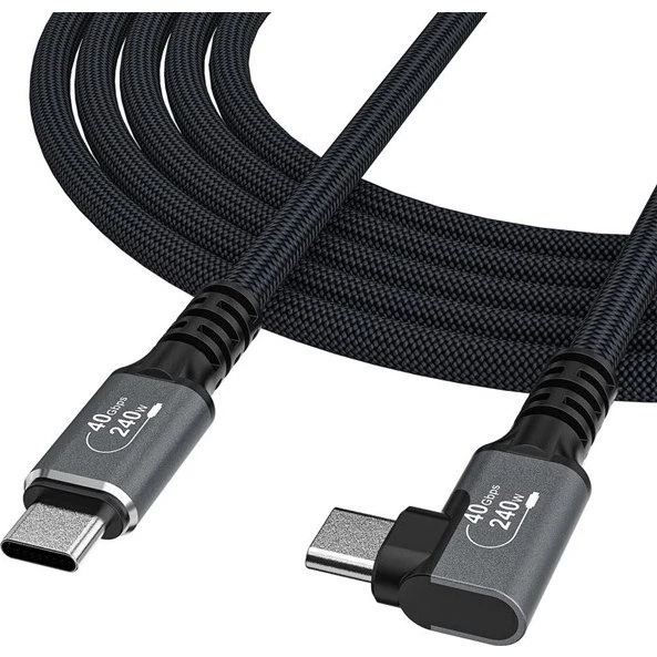 Wozinsky WPS2-UY41S Thunderbolt 4 USB-C Kabel, 240W, 2m, Sort