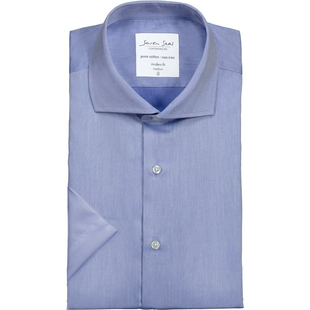 Seven Seas Kortærmet Skjorte Modern Fit - Lys Blå - 41/L