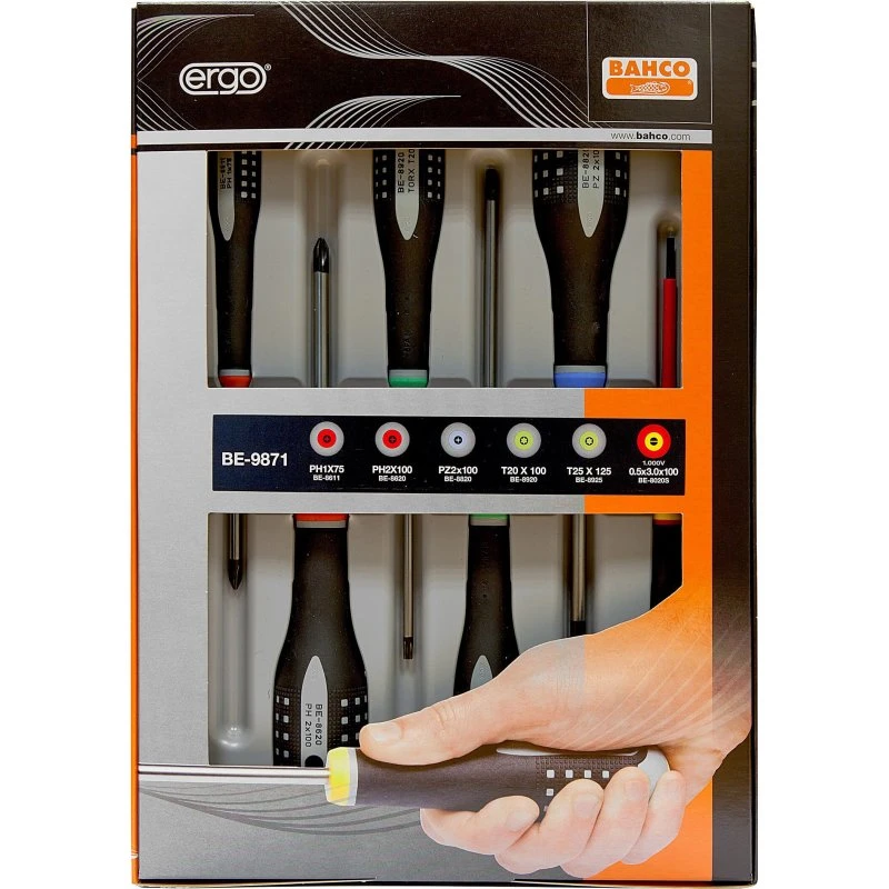 Bahco Skruetrækkersæt BE-9871, 6 dele