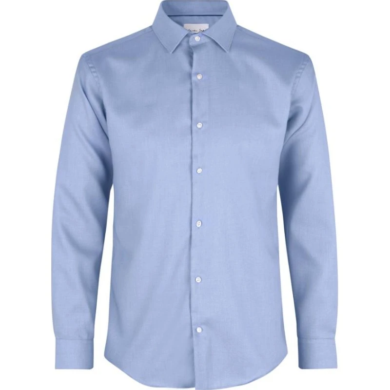 Seven Seas Skjorte Slim Fit - Blå Oxford - 38/S