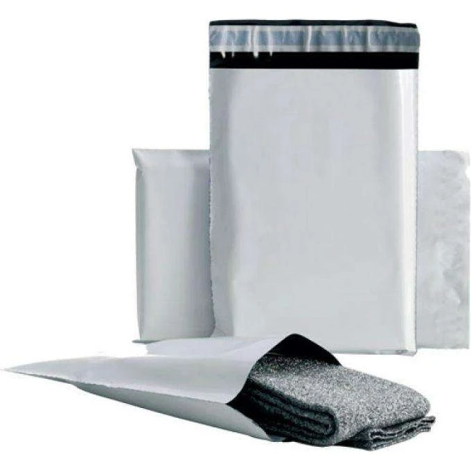 10 stk Hvide E-handelstasker 25 x 35 cm - Uigennemsigtige