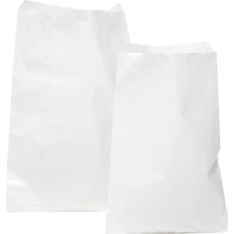 50 stk. Hvide Slikposer i Kraftpapir - 21 x 14 cm