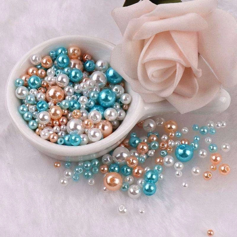 Akrylperler 150 stk - Blandede farver og størrelser (3-8mm)