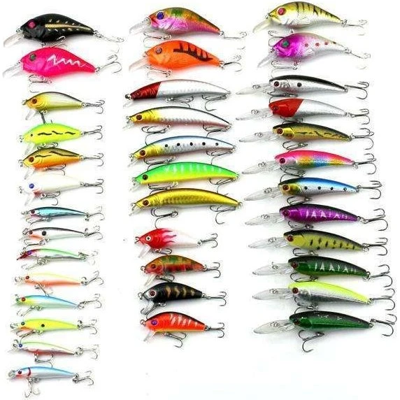 37-pak Fiskelokker Wobler, Minnow Mixed Crankbait