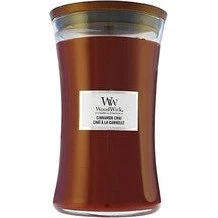 Woodwick Cinnamon Chai duftlys med trævæge, 85g