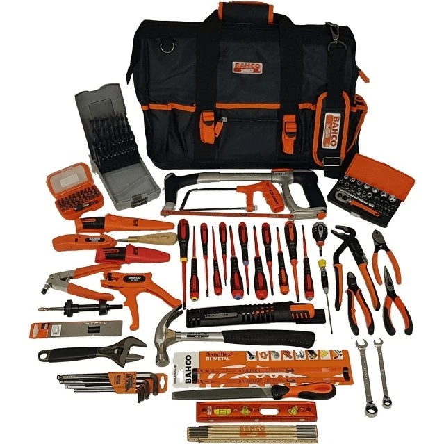 Elektrikersæt 131 dele i taske – komplet værktøjssæt