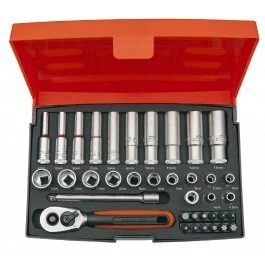 Bahco SL25L 1/4" 37 dele mini topnøglesæt 4-13 mm
