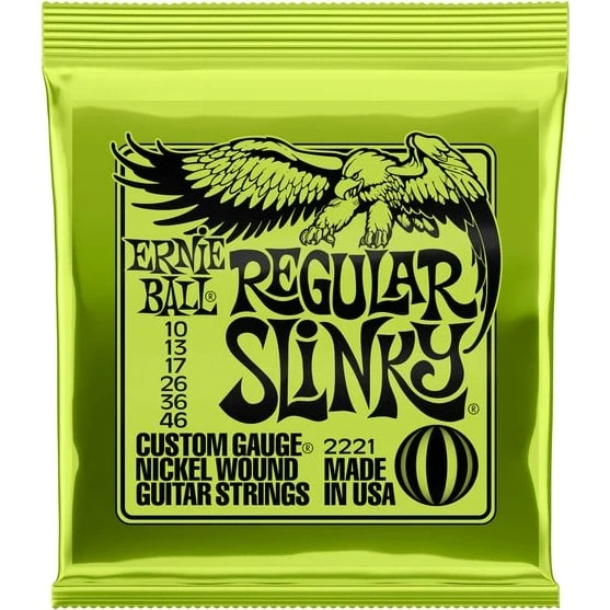 Ernie Ball P02221 Elektriske Guitarstrenge i Stål (6 stk)