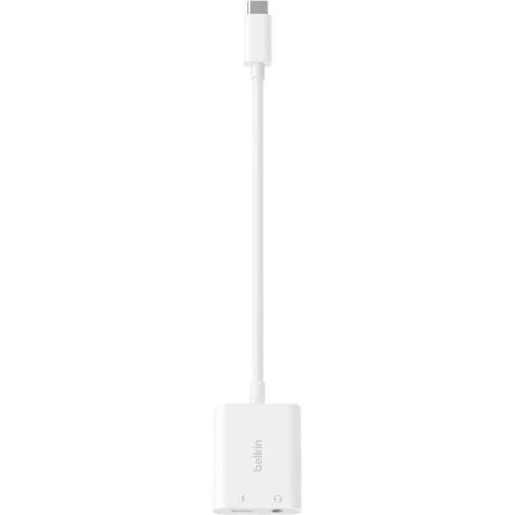 Belkin RockStar USB-C til 3,5 mm og opladning - Hvid