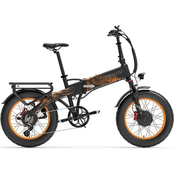 LANKELEISI X2000 MAX Sammenfoldelig elcykel, 2000W, Sort/Orange
