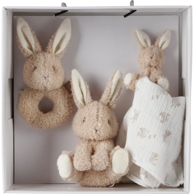 Little Dutch Baby Bunny gaveæske – beige (bamse, rangle, sutteklud)