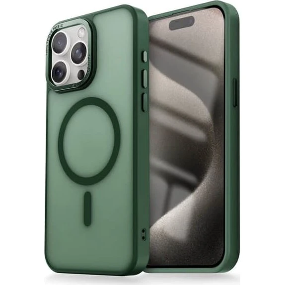 iPhone 16 Pro Magsafe Matteret Cover - Mørkegrøn