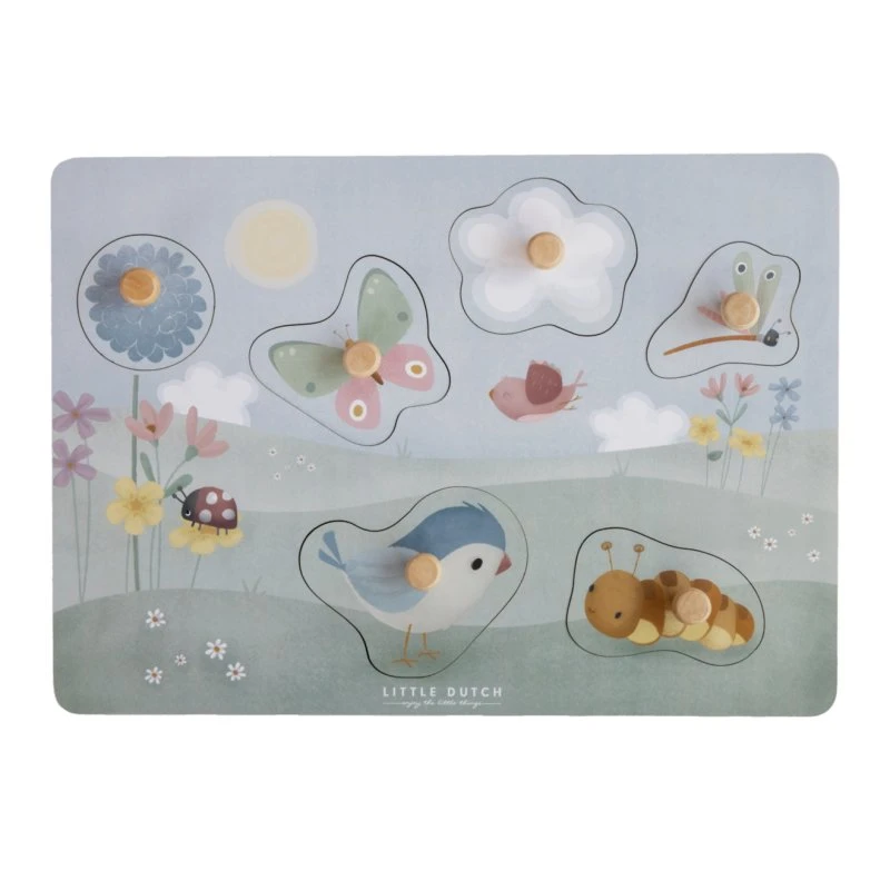 Little Dutch Sanse-puslespil Flowers & Butterflies, 6 brikker