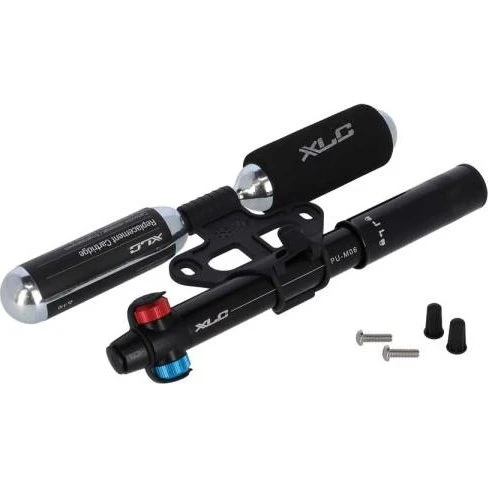 XLC Minipumpe MTB CO2 Combi PU-M06 inkl. 2 patroner - Sort