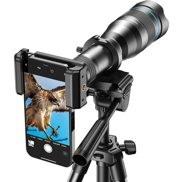 INF 60X HD teleobjektiv med stativ (M17 x P0.75) – sort