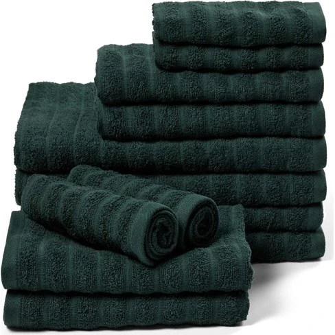 Borg Living Håndklædepakke 12 stk. Grøn (4x70x140,4x50x100,4x30x50)