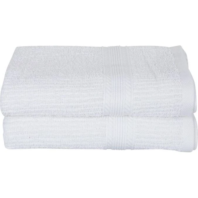 Uden mærke Håndklæder 50x100 cm - 2 stk. Hvid, 100% bomuld