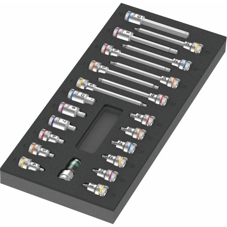 Wera Zyklop 9723 Skumindsats til 3/8" Bittop Sæt - 22 Dele