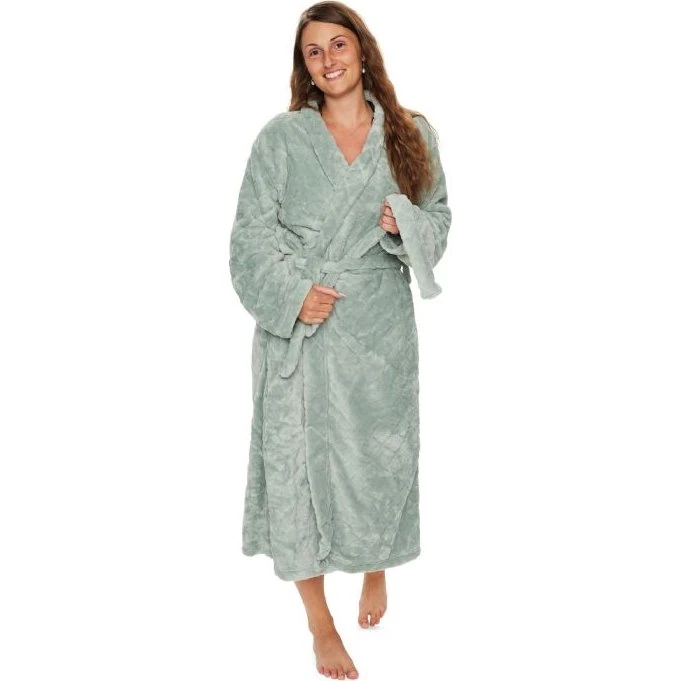 Borg Living Morgenkåbe S/M - Mint, ekstra blød coral fleece