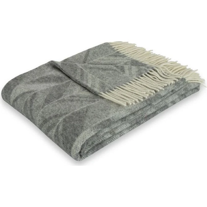 By Borg uldplaid 100% New Zealand lammeuld 130x200 cm, grå sildebens
