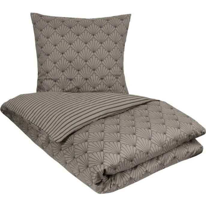 By Night sengetøj 150x210 cm – Bomuldssatin Fan Grey