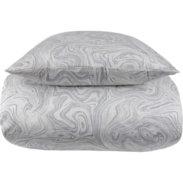 By Night sengetøj 140x200 cm 100% bomuldssatin - Marble lysegrå