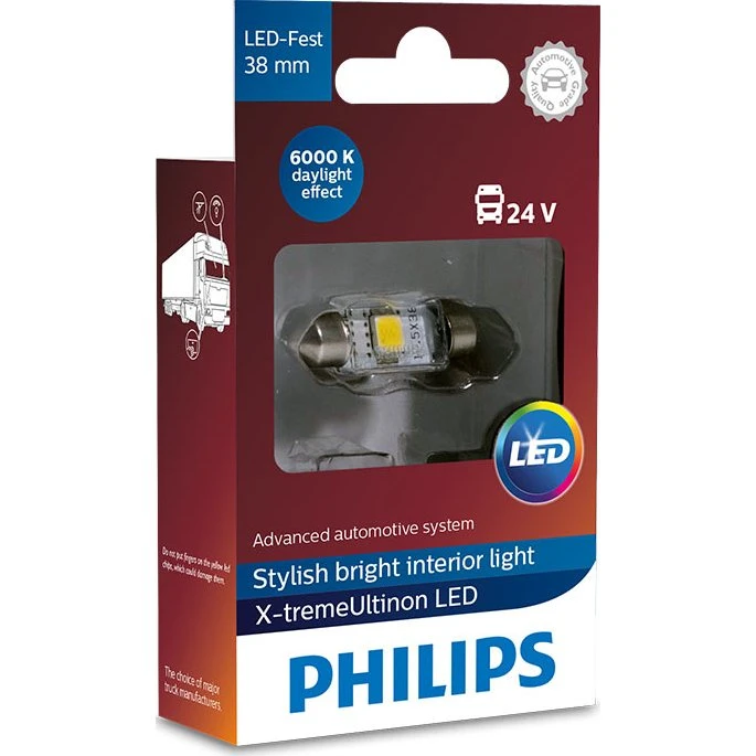 Philips X-tremeUltinon 6000K LED Pinol 38mm 24V