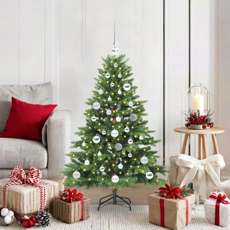 vidaXL Kunstigt juletræ 120 cm med 150 LED-lys og pynt