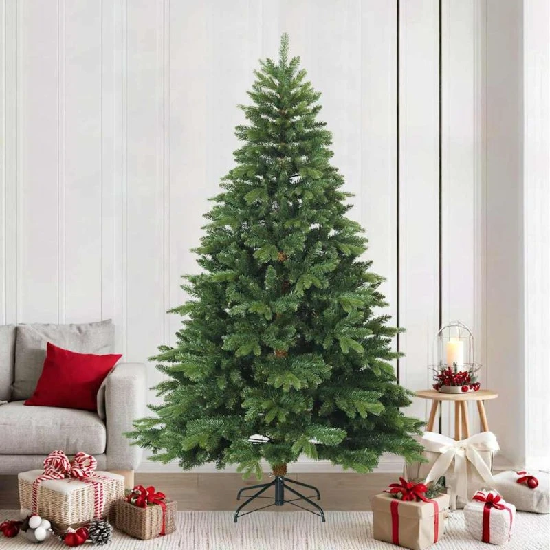 vidaXL Kunstigt Hinged Juletræ 240 cm Grøn med Stativ