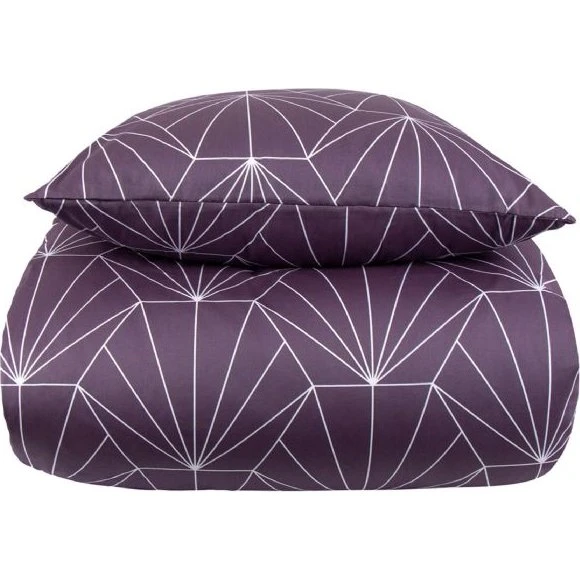 By Night sengetøj 140x200 Bomuldssatin Hexagon Blomme