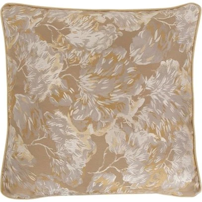 Borg Living Pyntepude 45x45 cm - Blomstret (Guld/Sølv/Hvid)