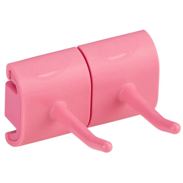 Vikan Hygiejnisk Vægophæng Dobbeltkrogs Modul, 82 mm, Pink
