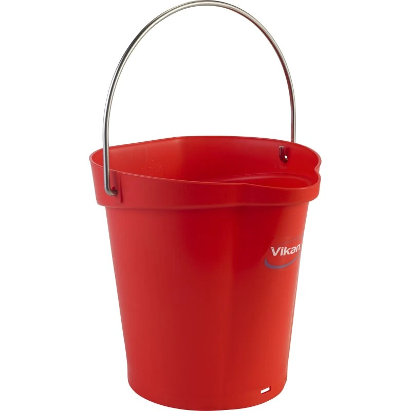 Vikan spand 6 liter rød med rustfrit stålhåndtag