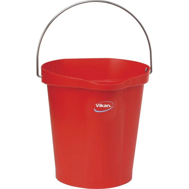 Vikan spand 12 liter rød med rustfri hank