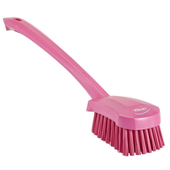 Vikan Vaskebørste m/langt skaft, 415 mm, Stiv, Pink