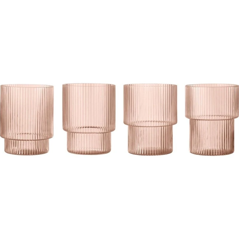 Ferm Living Ripple Glas-sæt, 4 stk. i Blush