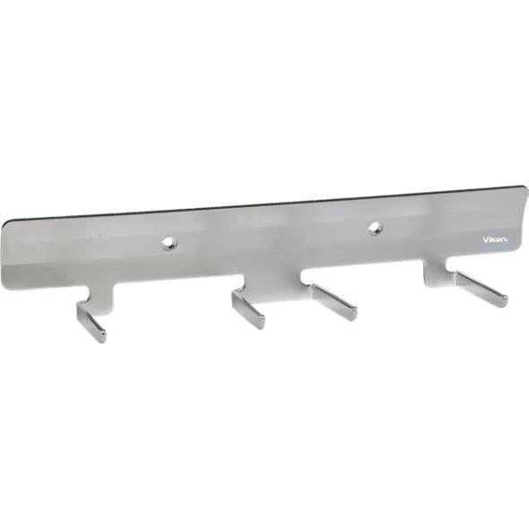 Vikan Vægophæng til 4 redskaber, 32x8x6,5cm, Grå/Rustfrit stål