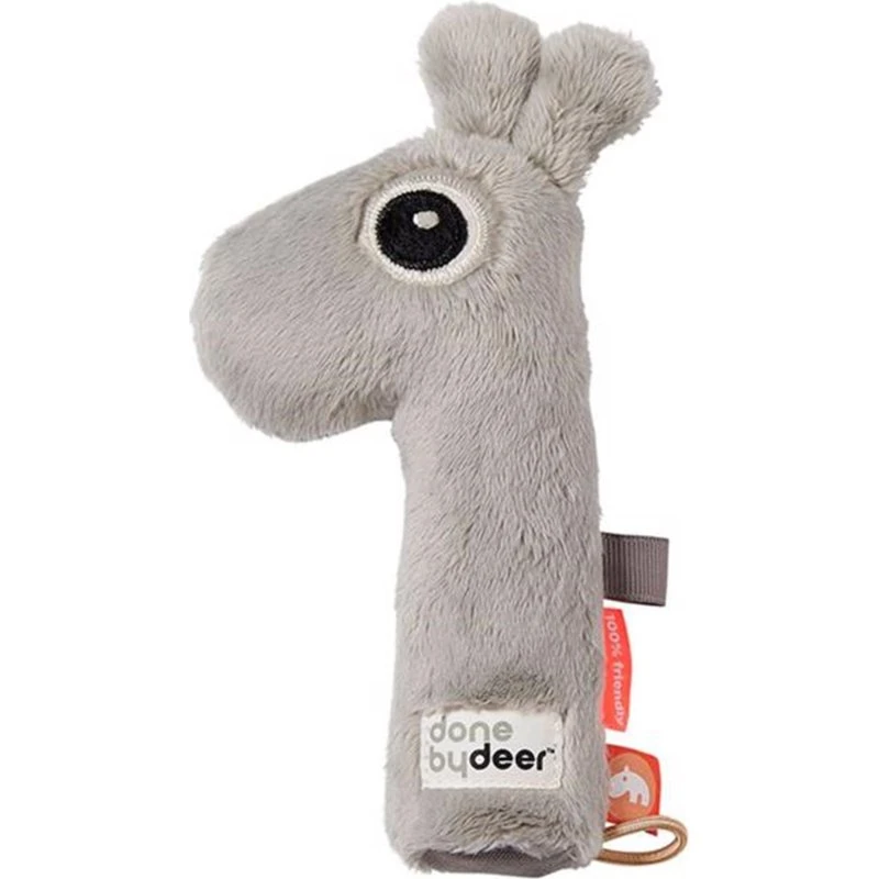 Done by Deer Raffi Squeaker - Grå rangle 17x7x3 cm