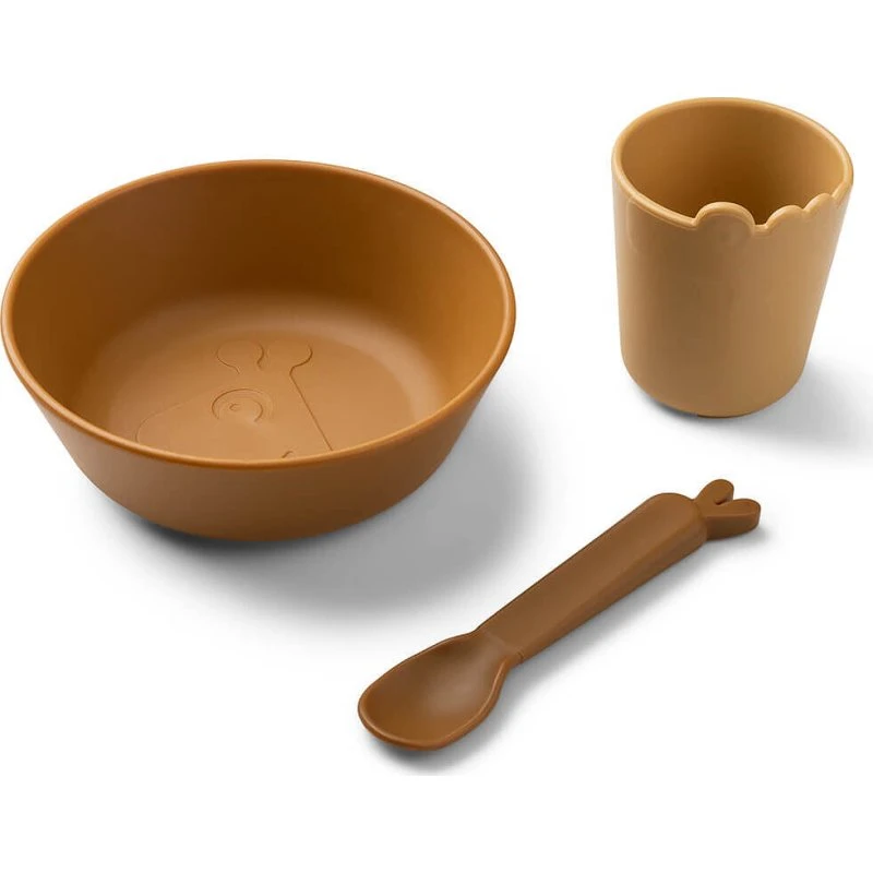 Done by Deer Kiddish Første Måltidssæt - Mustard