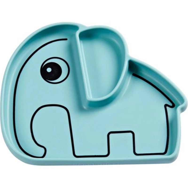 Done by Deer Elphee Stick&Stay silikonetallerken, blå