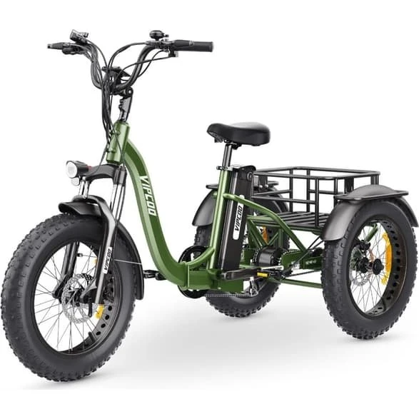 HIDOES ET1 Elektrisk trehjulet cykel - Sammenklappelig - Grøn