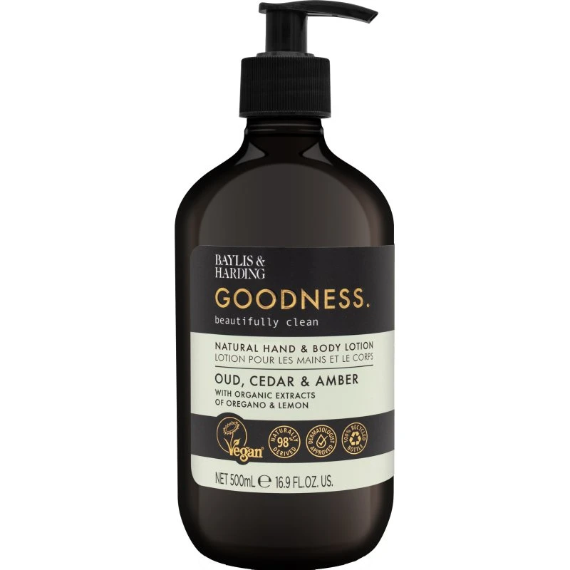 Baylis & Harding Goodness Oud, Cedar & Amber Hand & Body Cream 500 ml