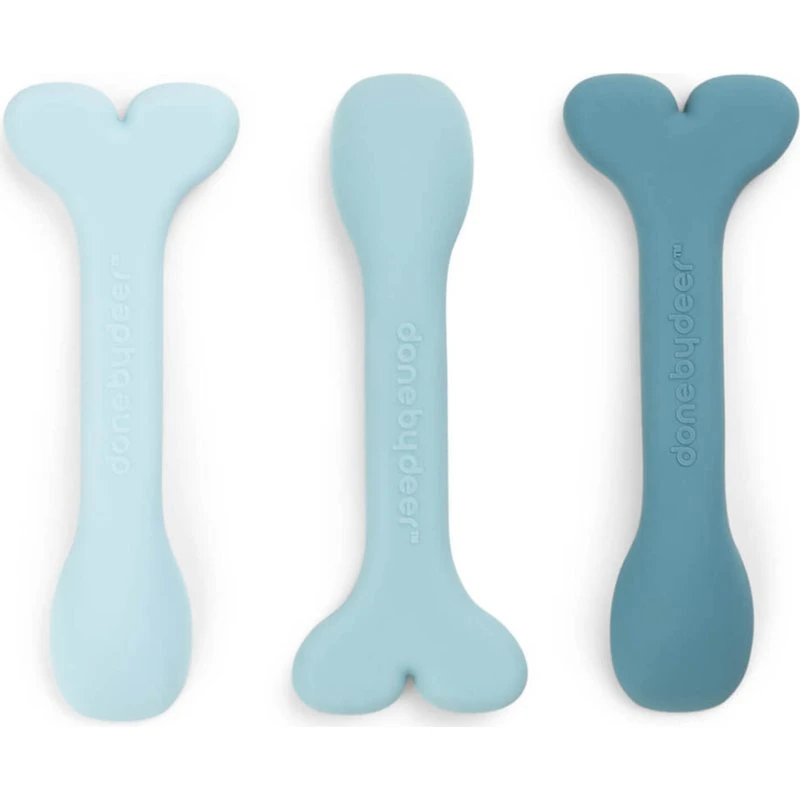 Done by Deer Silikone babyskeer 3-pak Wally blå