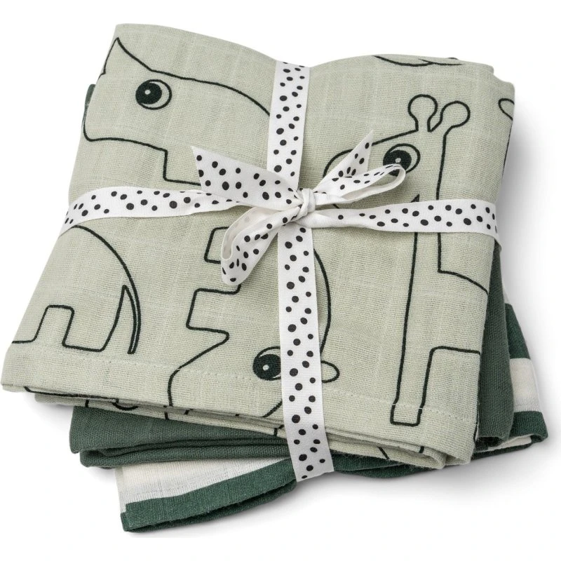 DonebyDeer Grøn Stofbleer 3-pak GOTS Deer Friends