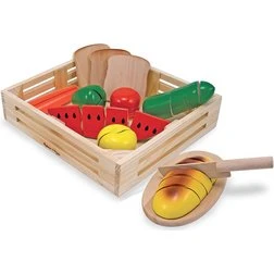 Melissa & Doug Legemad i trækasse – skæremad med velcro